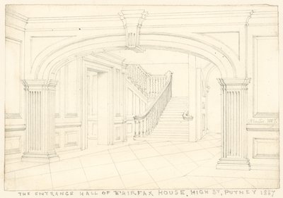 El vestíbulo de entrada de Fairfax House, High Street, Putney, Londres de John Phillipp Emslie