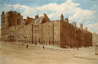 Vista de Old Cobham Row y parte de Cold Bath Square, Finsbury de John Phillipp Emslie
