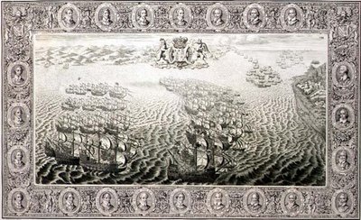 Armada (grabado de un tapiz) de John Pine