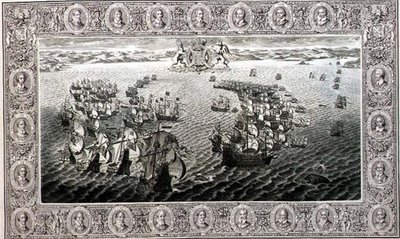 Armada (grabado de un tapiz) de John Pine