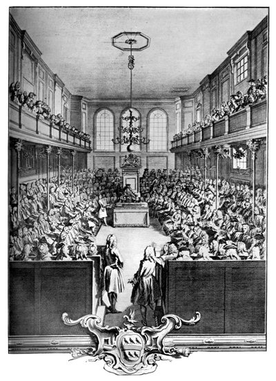 Interior de la Cámara de los Comunes, Westminster, Londres, 1742, c. 1902-1905 de John Pine