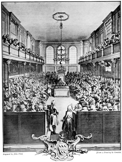 La Cámara de los Comunes, 1742, c1920 de John Pine
