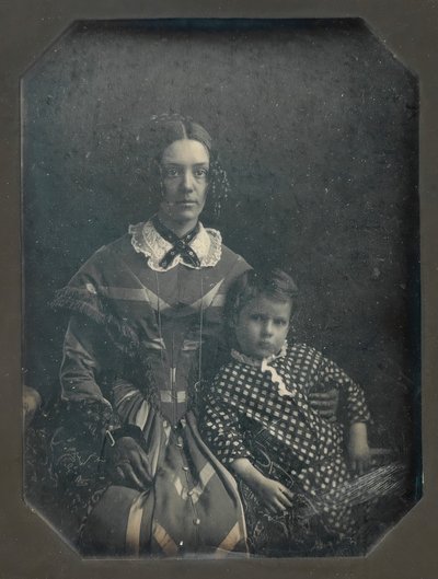 Elizabeth Bakewell James y su hijo, Frank B. James, ca. 1846 de John Plumbe Jr..