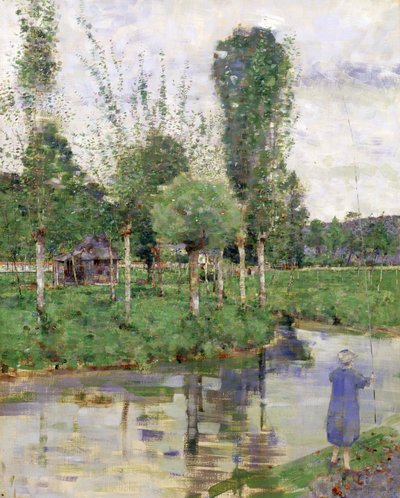 En el río, Sainte-Gertrude, Caudebec, Normandía (óleo sobre lienzo) de John Quinton Pringle