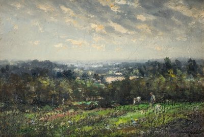 Paisaje con una vista distante, 1930 de John Rabone Harvey