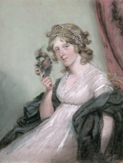 Una dama sosteniendo una máscara negra, c.1795-80 de John Raphael Smith
