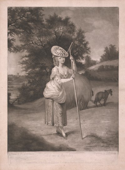 Una dama en la henificación de John Raphael Smith