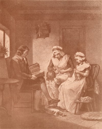 Felicidad doméstica, Laetitia con sus padres, 1789 de John Raphael Smith