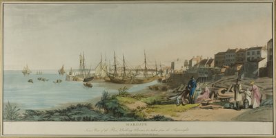 Margate, vista interior del muelle, salas de baño, y tomada desde los carpinteros de barcos de John Raphael Smith