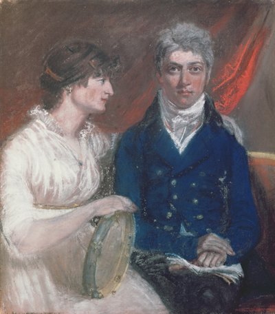 Retrato de Benjamin Thompson y su esposa de John Raphael Smith