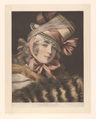 Retrato de una actriz, posiblemente Louise-Rosalie Lefebvre Felicia (título sobre objeto) Seis retratos de actrices (título de serie) de John Raphael Smith