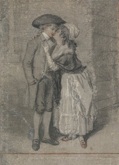Así que ella lo atrapó y lo besó (Proverbios, Capítulo VII, Versículo 13) de John Raphael Smith