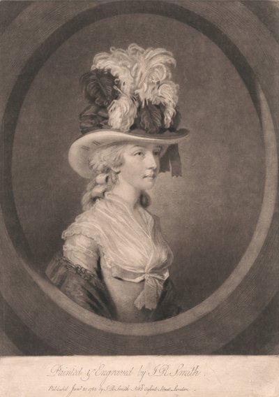 Jovencita con sombrero de plumas de John Raphael Smith