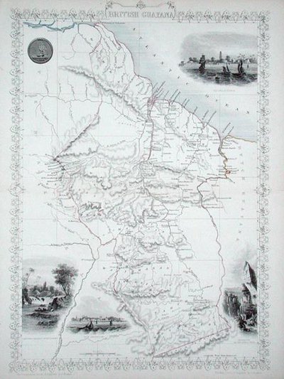 Guayana Británica, de una Serie de Mapas del Mundo publicada por John Tallis & Co., Nueva York y Londres de John Rapkin