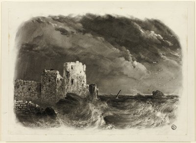 Castillo en ruinas junto al mar de John Rawson Walker