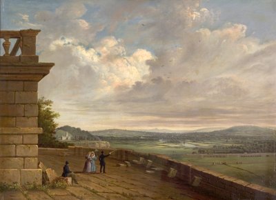 Vista desde la terraza del Castillo de Nottingham mirando al este, c.1845 de John Rawson Walker
