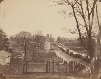 Tren de carros del ejército entrando en Petersburg, Virginia de John Reekie