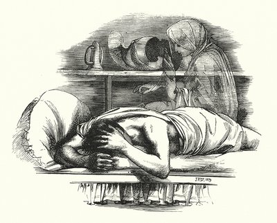 El fantasma de Lucrecia (grabado) de John Reinhard Weguelin