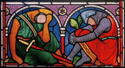 Denstone, Todos los Santos, Clayton & Bell, John Richard Clayton (1827-1913), Caballeros durmiendo/acobardados, La Resurrección, c.1861 de John Richard Clayton