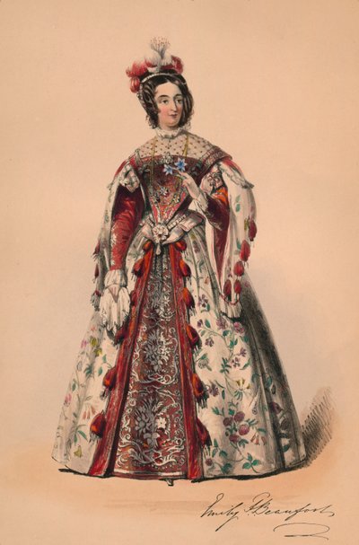 Emily Duquesa de Beaufort en traje para el Bal Costumado de la Reina Victoria, 12 de mayo de 1842, 1843 de John Richard Coke Smyth