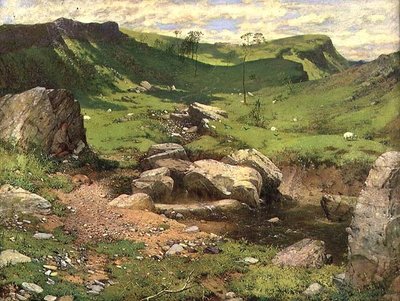 Un arroyo rocoso en un paisaje montañoso de John Ritchie