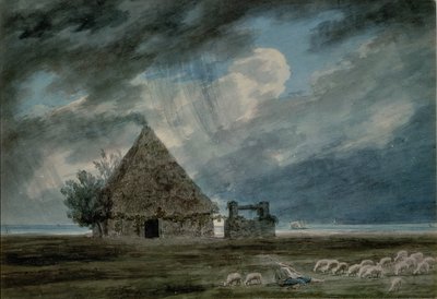 Una cabaña de pastor entre Nápoles y Portici de John Robert Cozens