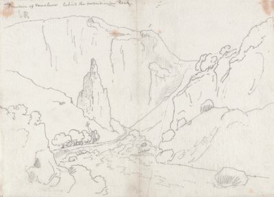 Fuente de Vaucluse, detrás de la Roca Perpendicular de John Robert Cozens