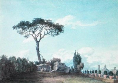 En los Jardines del Palacio Colonna, Roma de John Robert Cozens