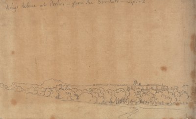 Palacio del Rey en Portici desde el Boschetto, 2 de septiembre de John Robert Cozens
