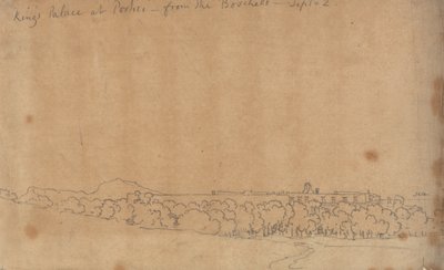 Palacio del Rey en Portici desde el Boschetto, 2 de septiembre de John Robert Cozens