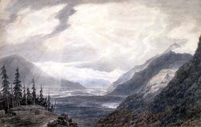 Pays de Valais, cerca del lago de Ginebra, c.1776 de John Robert Cozens