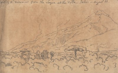 Parte del Monte Vesubio desde la Loggia de la Villa, Portici, 22 de agosto de John Robert Cozens
