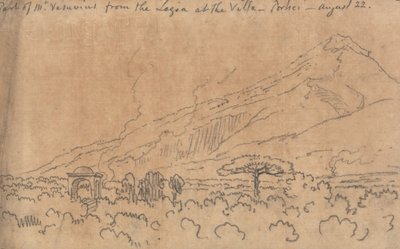 Parte del Monte Vesubio desde la Loggia de la Villa, Portici, 22 de agosto de John Robert Cozens