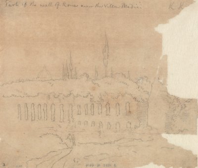 Parte de la Muralla de Roma cerca de la Villa Médicis de John Robert Cozens