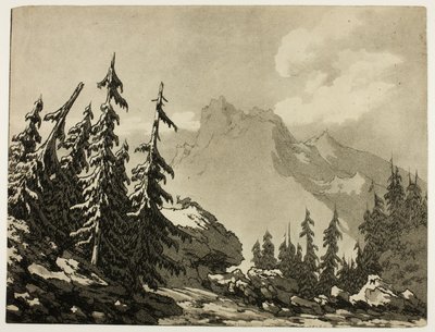 Pinos en las montañas de John Robert Cozens