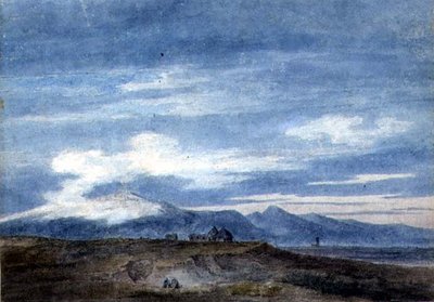 Cabaña de pastor en la frontera de los pantanos Pontinos, entre Valetri y Terracina de John Robert Cozens