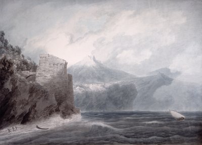 El castillo de Salerno, cerca de Cetara de John Robert Cozens