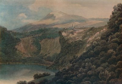 El lago y la ciudad de Nemi, 1778 de John Robert Cozens