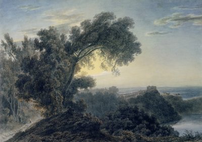 El Lago de Albano y el Castillo Gandolfo de John Robert Cozens