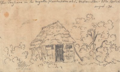 El Pagliaro en la plantación de mirtos de la Villa de Sir William Hamilton, Portici de John Robert Cozens