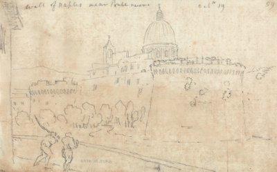 La Muralla de Nápoles cerca del Ponte Nuovo de John Robert Cozens