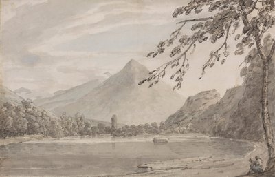 Sobre el Aare entre Unterseen y el lago de Brientz de John Robert Cozens