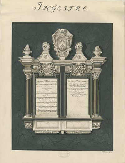 Iglesia de Ingestre - tabletas a Walter Chetwynd mayor y menor de John Robert Fernyhough