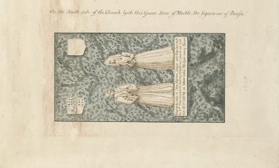 Iglesia de Madeley - Lápida de John Egerton: dibujo a pluma y tinta, nd [siglo XIX] de John Robert Fernyhough
