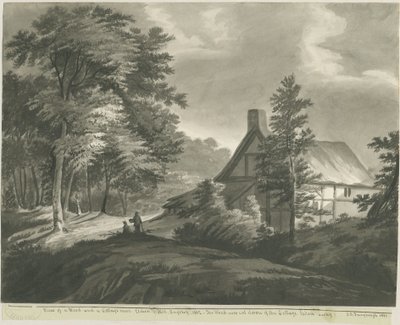 Rugeley - Cabaña cerca de Etchinghill: dibujo en sepia oscura, 1835 de John Robert Fernyhough