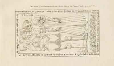 Iglesia de Standon - Tumba de Francis Rose: dibujo a pluma, s.f. [siglo XIX] de John Robert Fernyhough