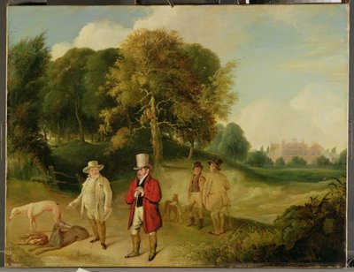 J. M. W. Turner (1775-1851) y Walter Ramsden Fawkes (1769-1825) en Farnley Hall, c.1820-24 de John Robert Wildman