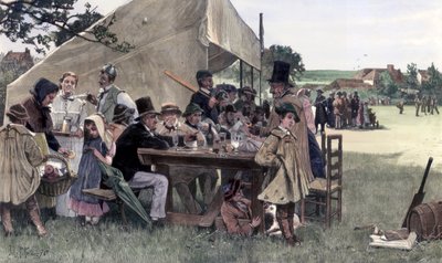 Un partido de cricket en el campo, Sussex, 1878 de John Robertson Reid
