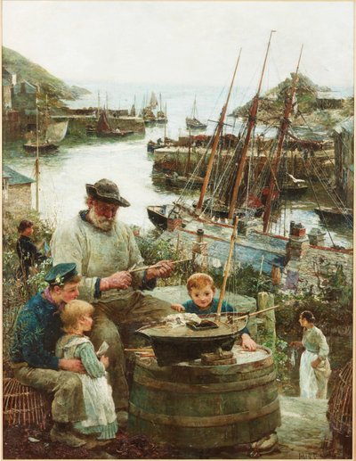 Fabricante de Modelos de Barcos con Puerto, 1908 de John Robertson Reid