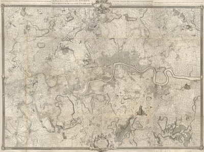 Una encuesta exacta de las ciudades de Londres, Westminster, un distrito de Southwark y el país cerca de diez millas a la redonda de John Rocque